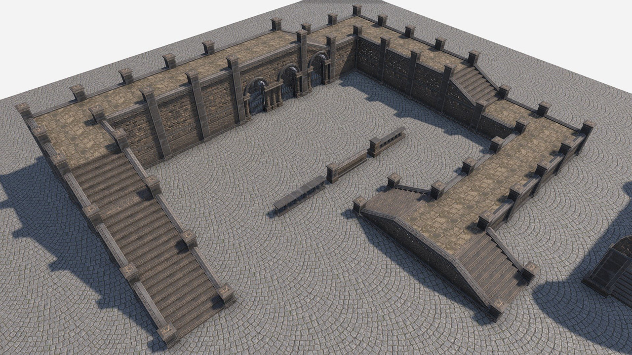Unity Asset Store の Modular Courtyard パッケージ。